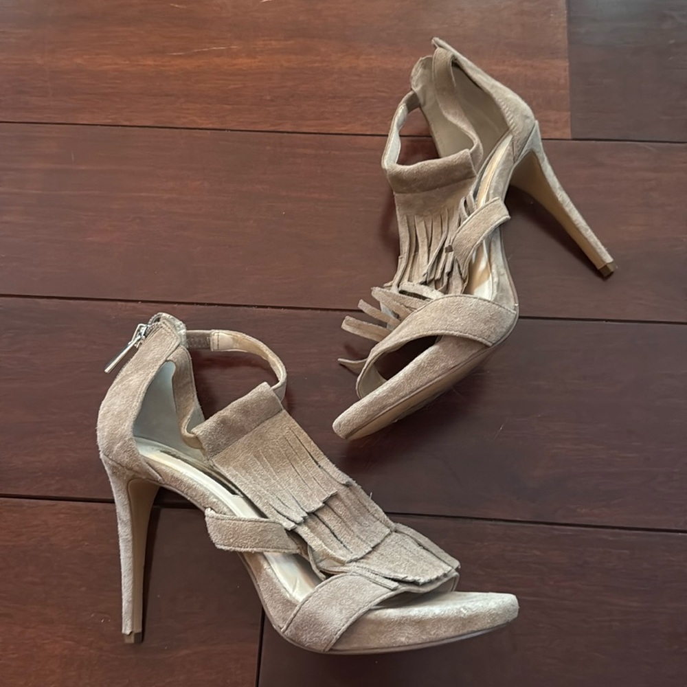 Fringe high-heel sandals